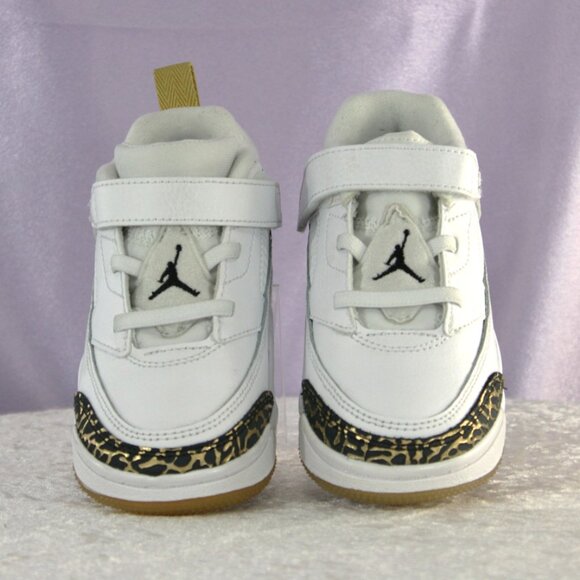Jordan Spizike Low BT Toddler Size 9C White Black Metallic Gold - Picture 2 of 10